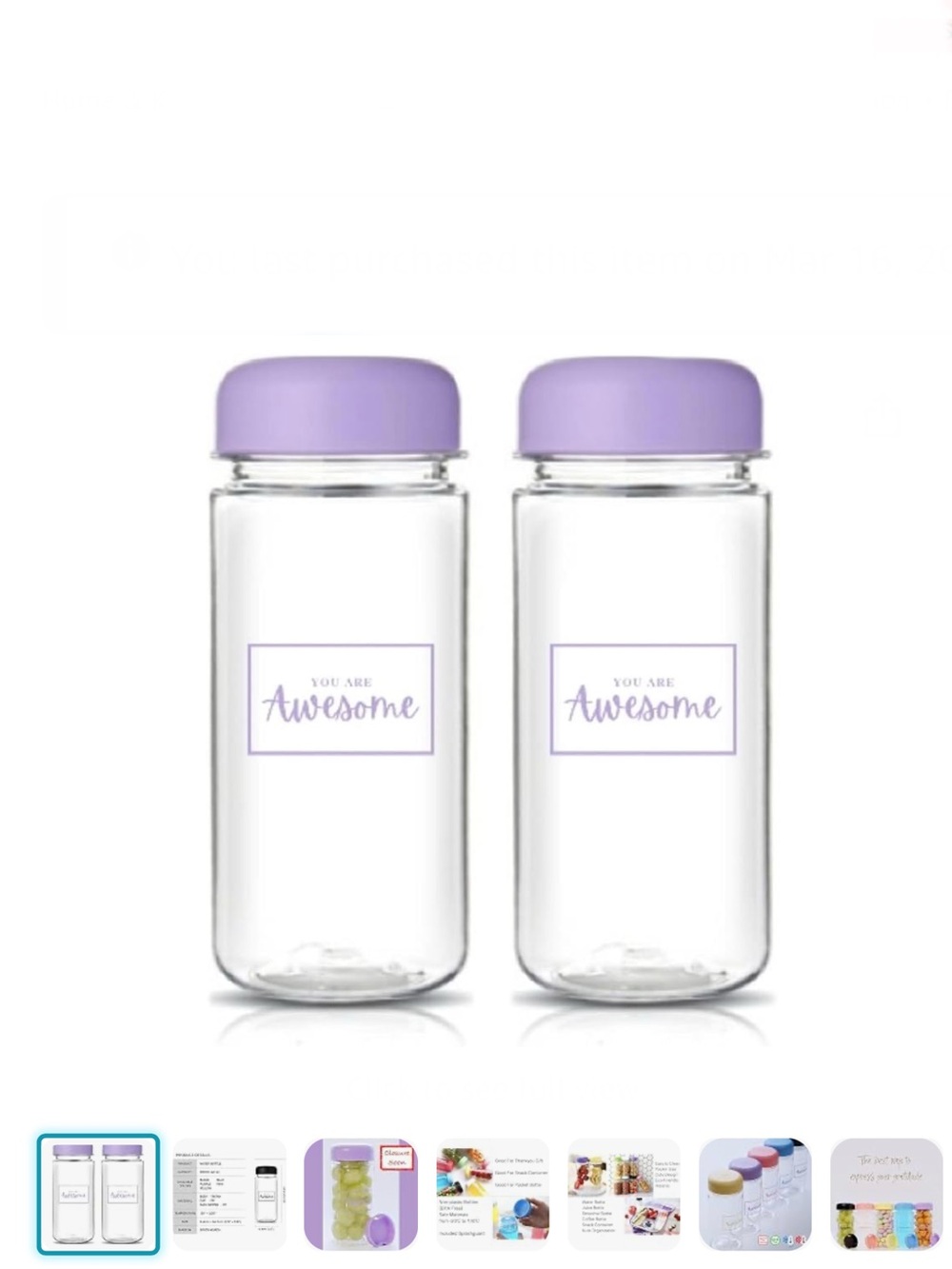 You Are Awesome Lavender Cap Bottle Set - 2 Pack